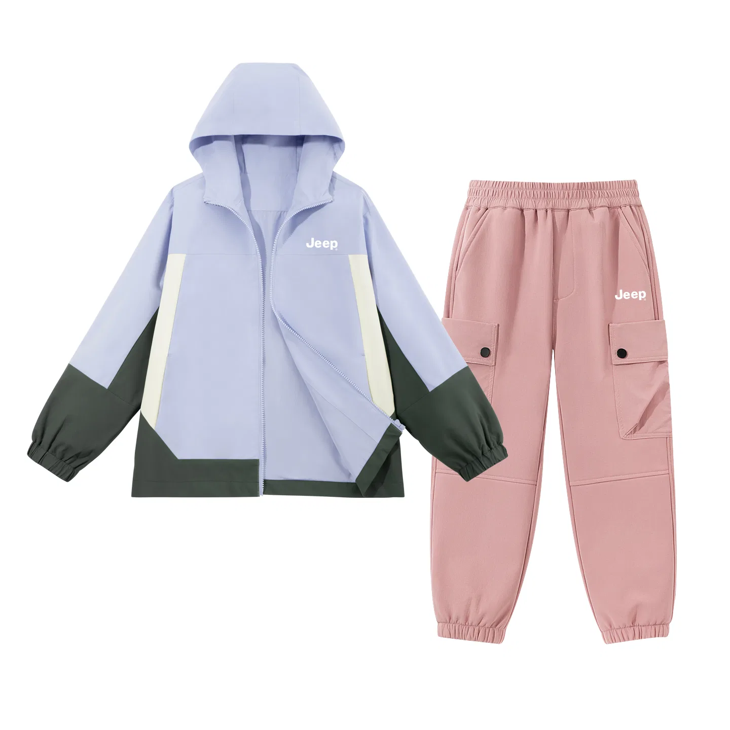 Детский спортивный костюм с капюшоном Jeep, Purple/E White Label K-Pink/E White Label K