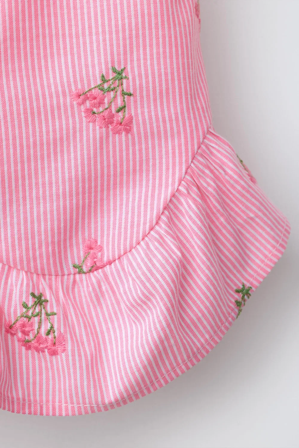 Полосатый топ с цветочной вышивкой ZARA, Pink — фото 3