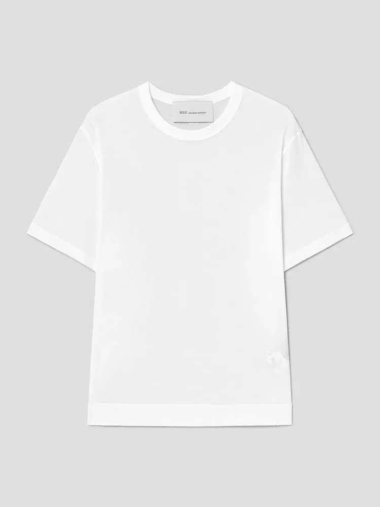 Футболка с патчем Ami De Coeur, классический крой AMI PARIS, White