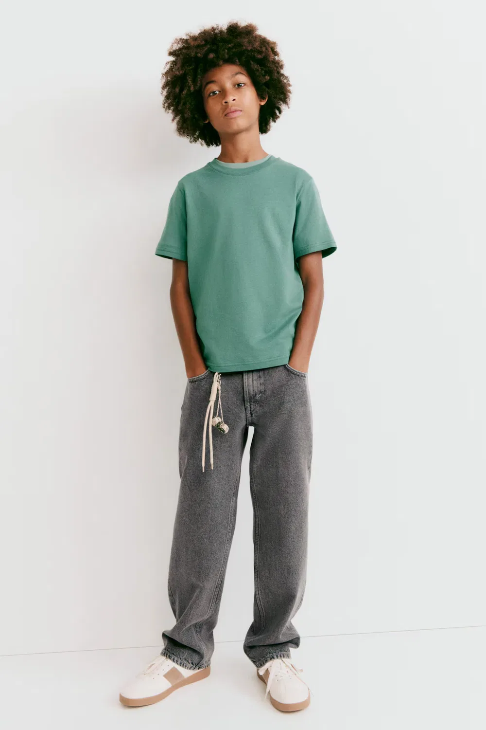 Джинсы свободного кроя прямого кроя H&M, Denimgrau