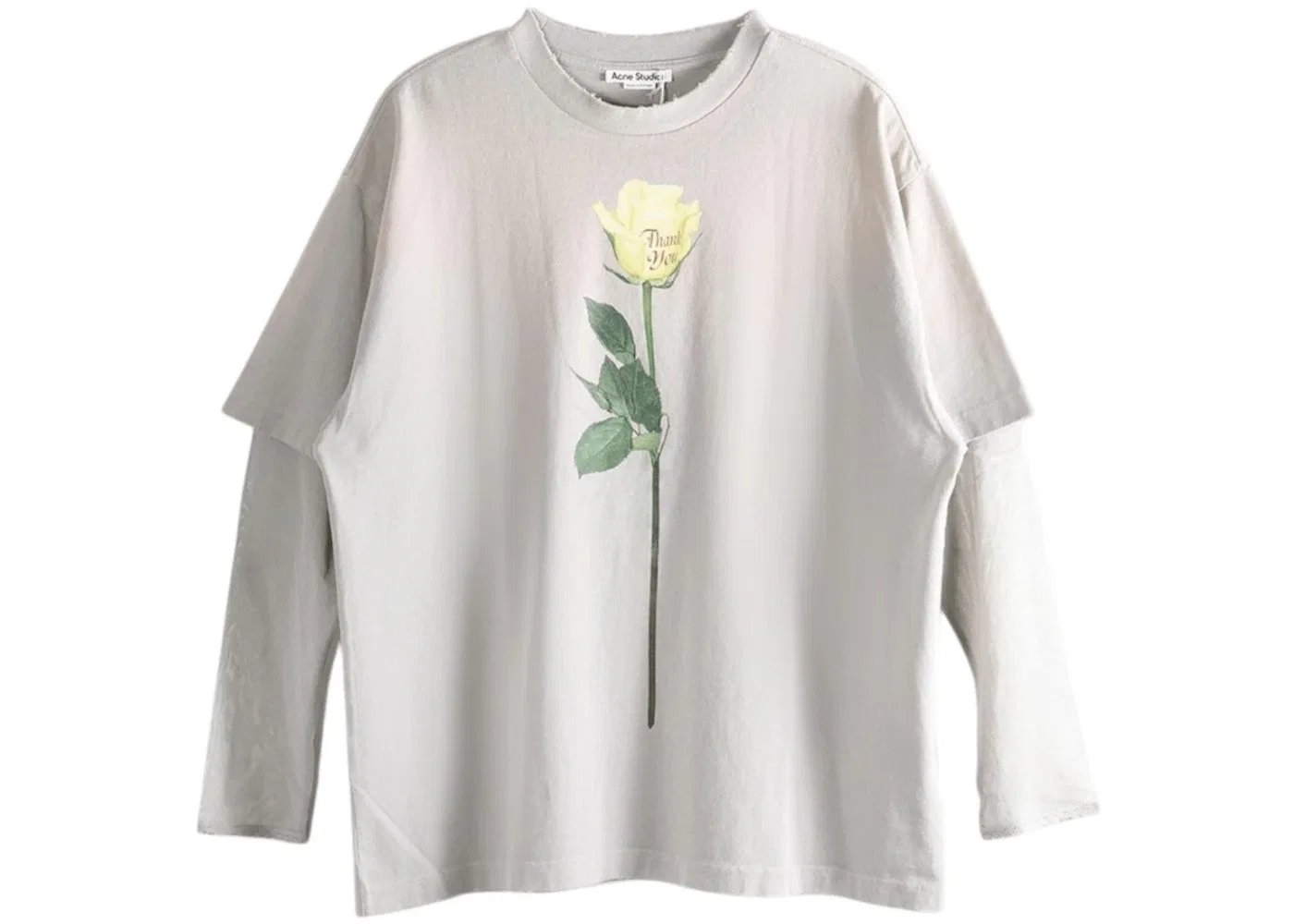 Женская футболка с длинным рукавом с принтом Acne Studios, Aabight Grey