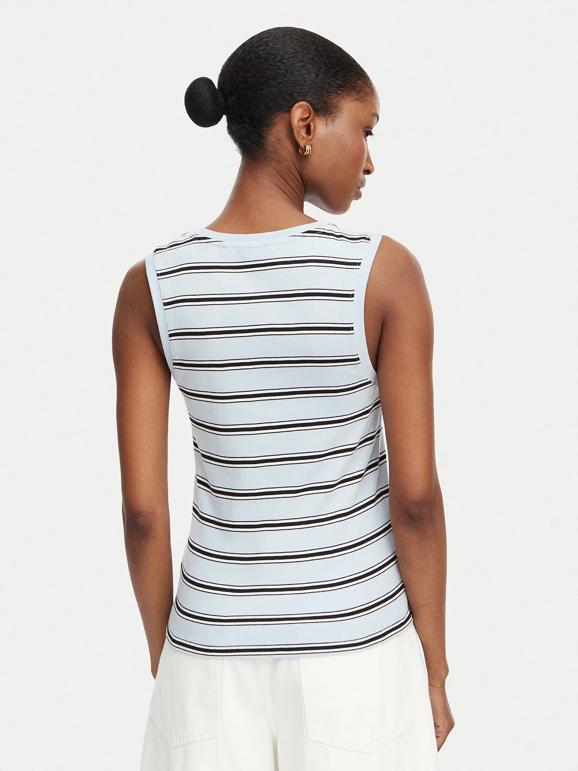Женский топ облегающего кроя Multistripe Tommy Hilfiger, синий — фото 3