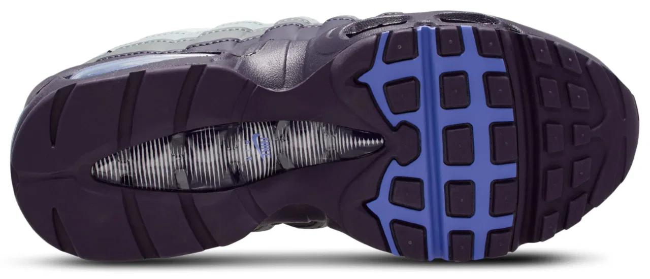 Кроссовки для мальчиков Air Max 95 BB Leather Nike, цвет Photon Dust/Sapphire/Dark Raisin — фото 4