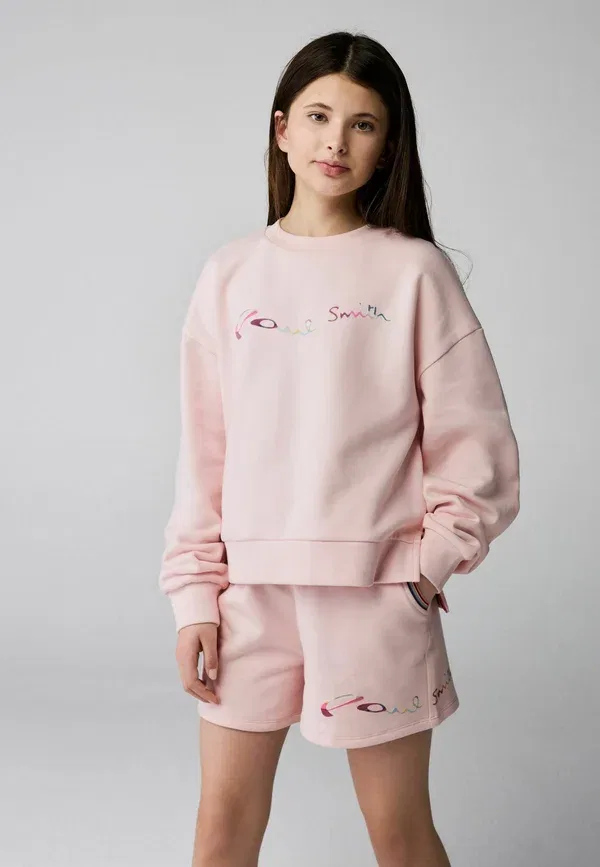 Детский костюм из хлопка Regular fit - sweatshirt and shorts set - sweatshirt Paul Smith Junior, Pink, розовый — фото 2