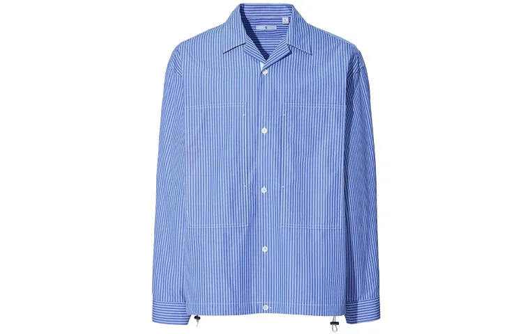 Мужская рубашка с лацканом UNIQLO X JIL SANDER, Pink Blue