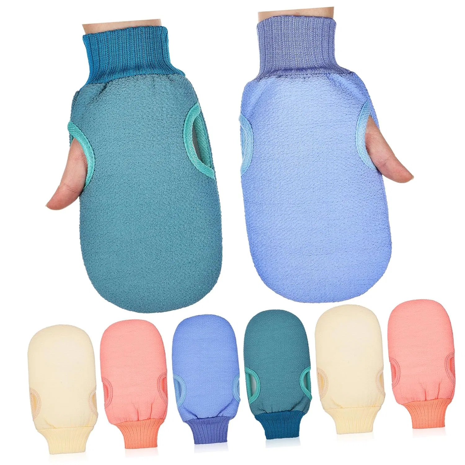 Набор эксфолиирующих перчаток для душа, 8 шт, BELLIFFY, 23x12.5 см