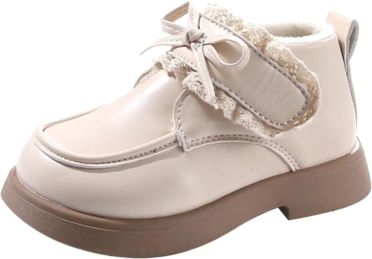 Детские ботинки для девочек с бантом, Beige