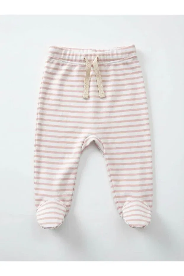 Детское боди-комбинезон в полоску с длинным рукавом Browni Bodysuit & Booties Pants Set Joriens, Pink — фото 3