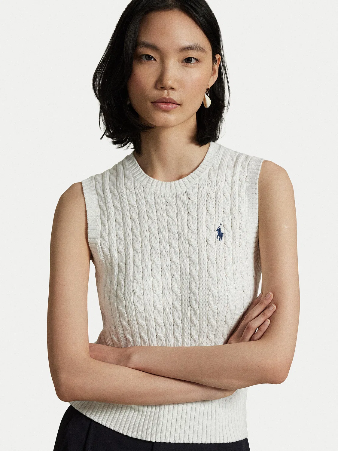 Женский жилет приталенного кроя Polo Ralph Lauren, белый — фото 4