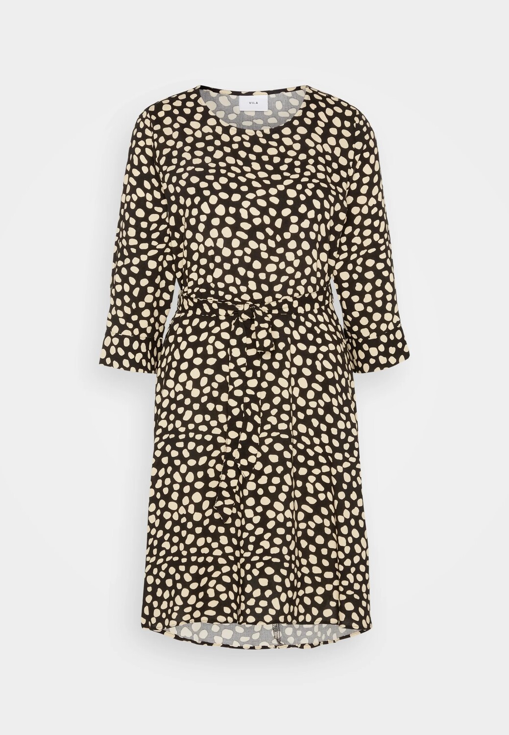 

Платье мини Vila Vicelina O Neck 3/4 Dress, черный, бежевый
