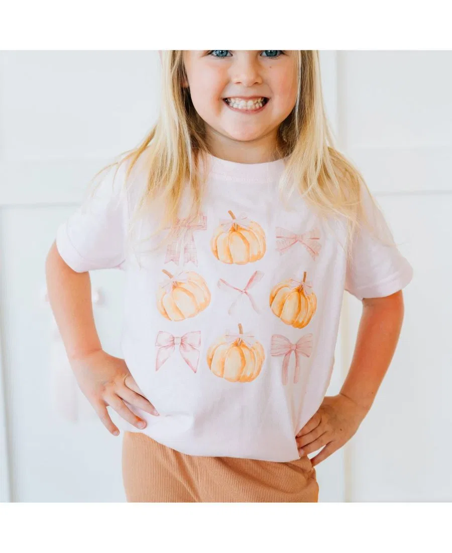 Детская футболка с коротким рукавом с принтом Coquette Pumpkin Sweet Wink, Ballet Pink — фото 3