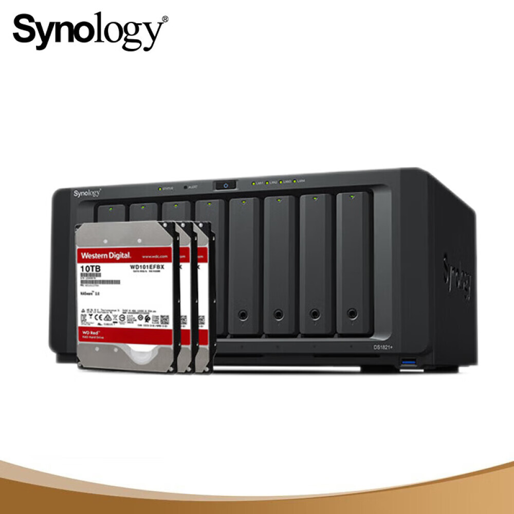 

Сетевое хранилище Synology DS1821+ с 8 отсеками Western Digital Red WD101EFBX 10 ТБ