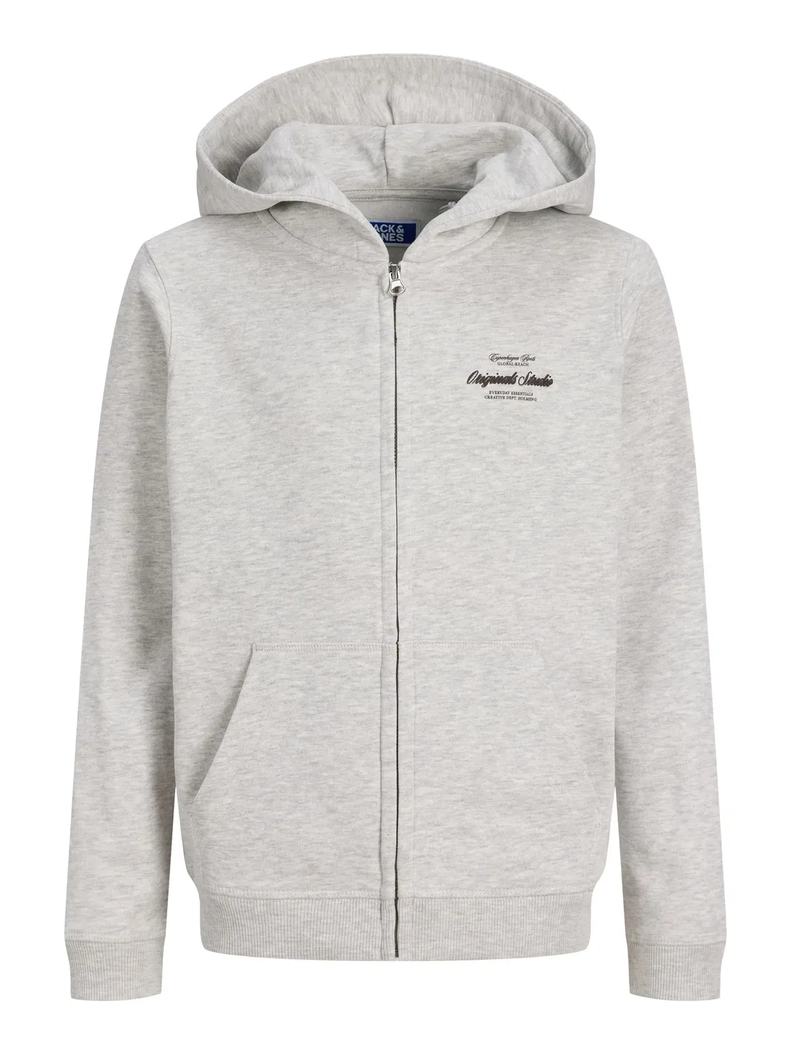 Худи с капюшоном Jack & Jones Junior, белый меланж