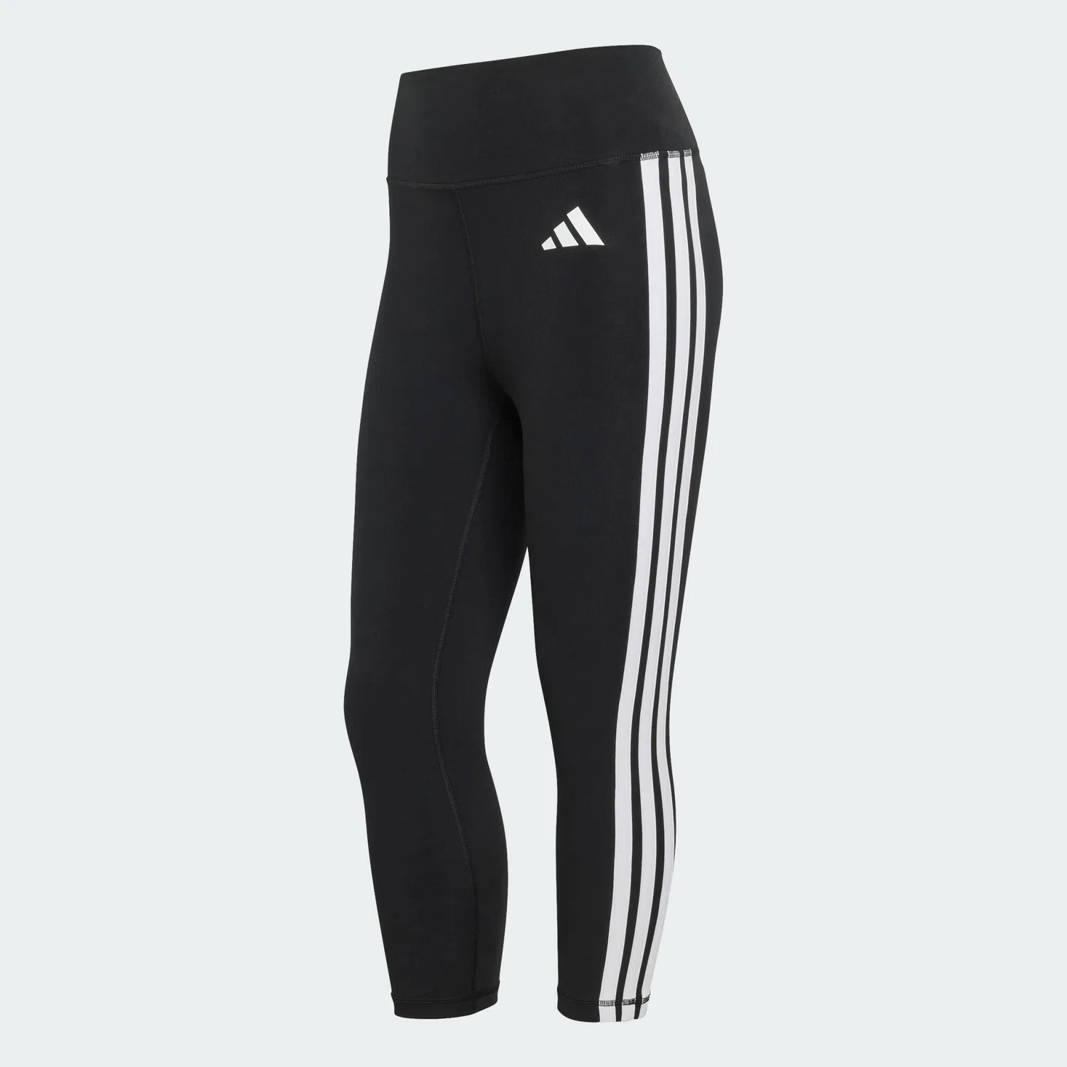 Женские леггинсы с высоким поясом Optime Essentials Workout 3-Streifen 3/4 Leggings Adidas, Schwarz Weiss