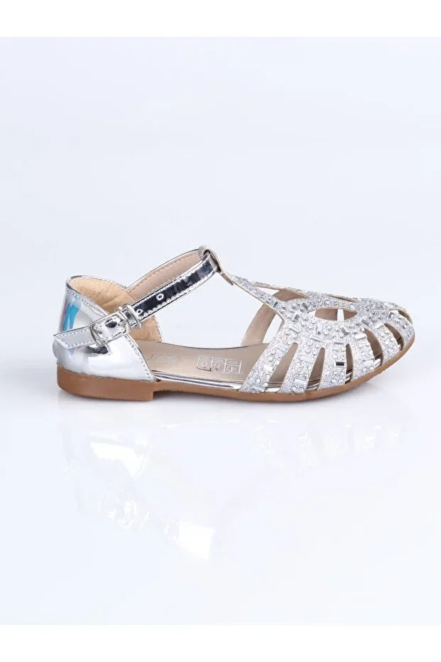 Детские балетки для девочек с липучкой Vuddy, Silver
