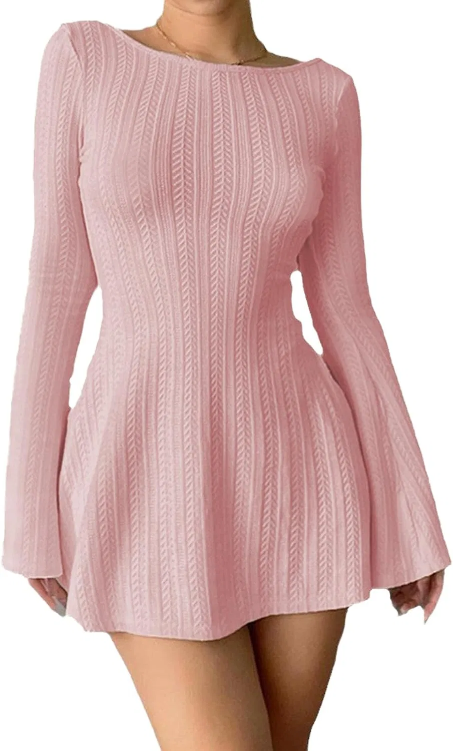 Женское свитер-платье с круглым вырезом Regular Fit, Red