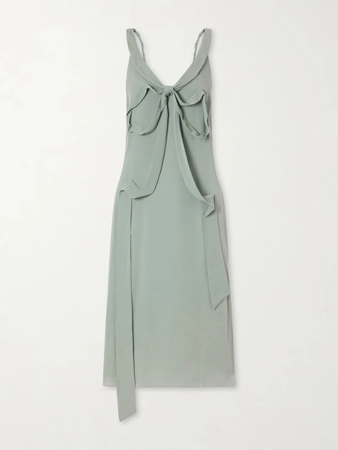 Платье миди из шелкового крепа Dowla Acne Studios, зеленый