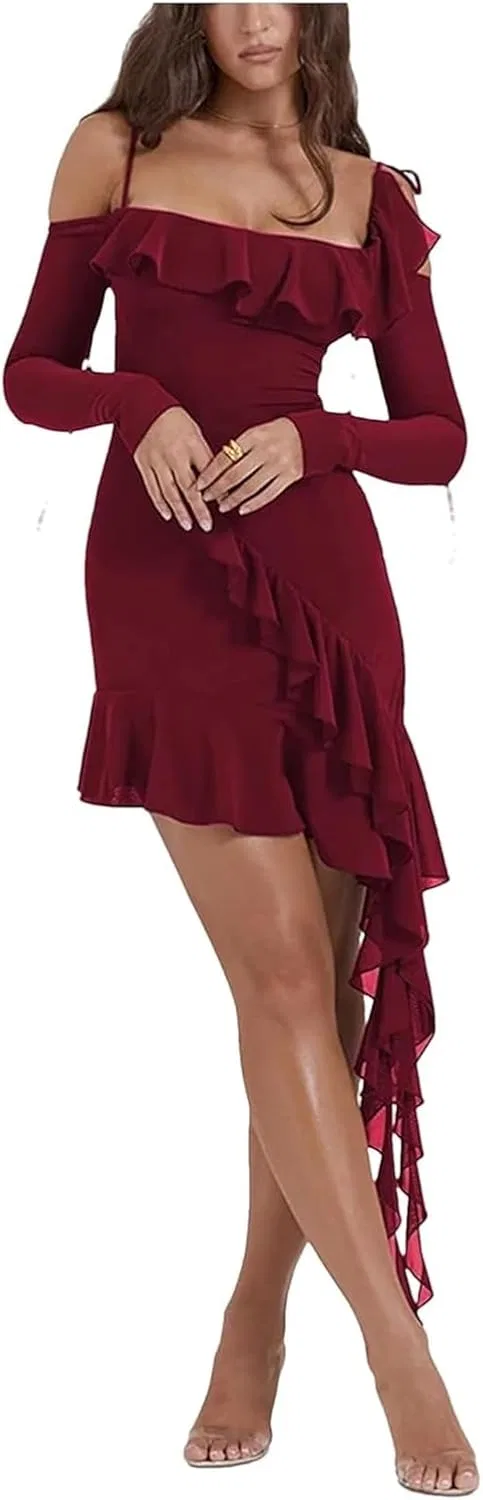 Женское мини-платье с вырезами Elegant, Winered