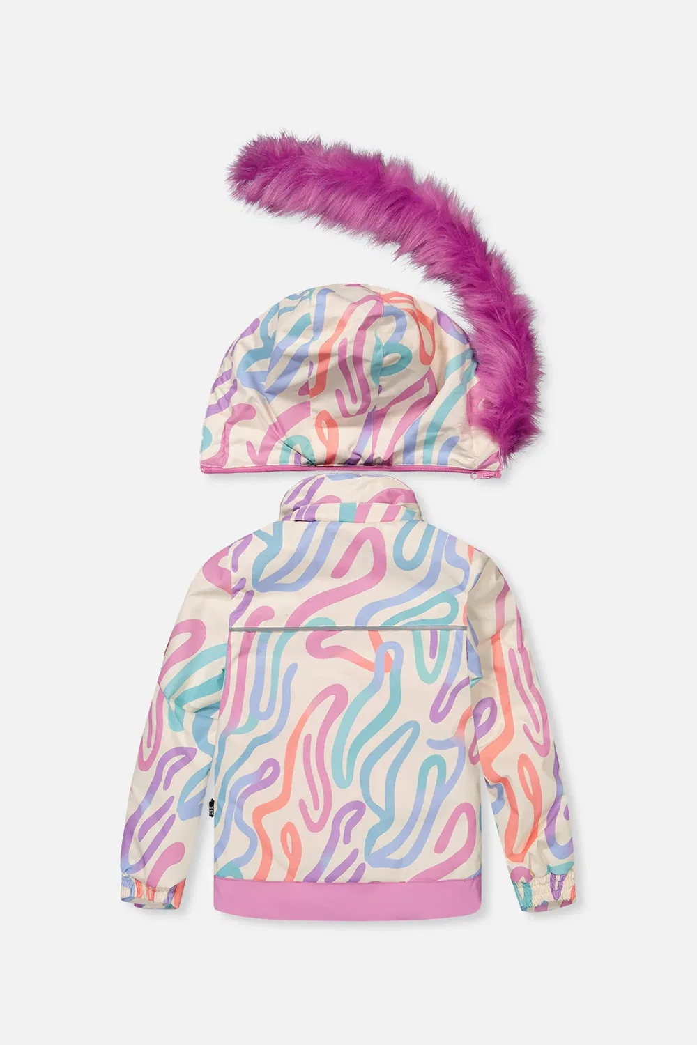 Детский комбинезон для девочек зимний утепленный комплект Discover Deux par Deux, Multicolored Line Print — фото 3