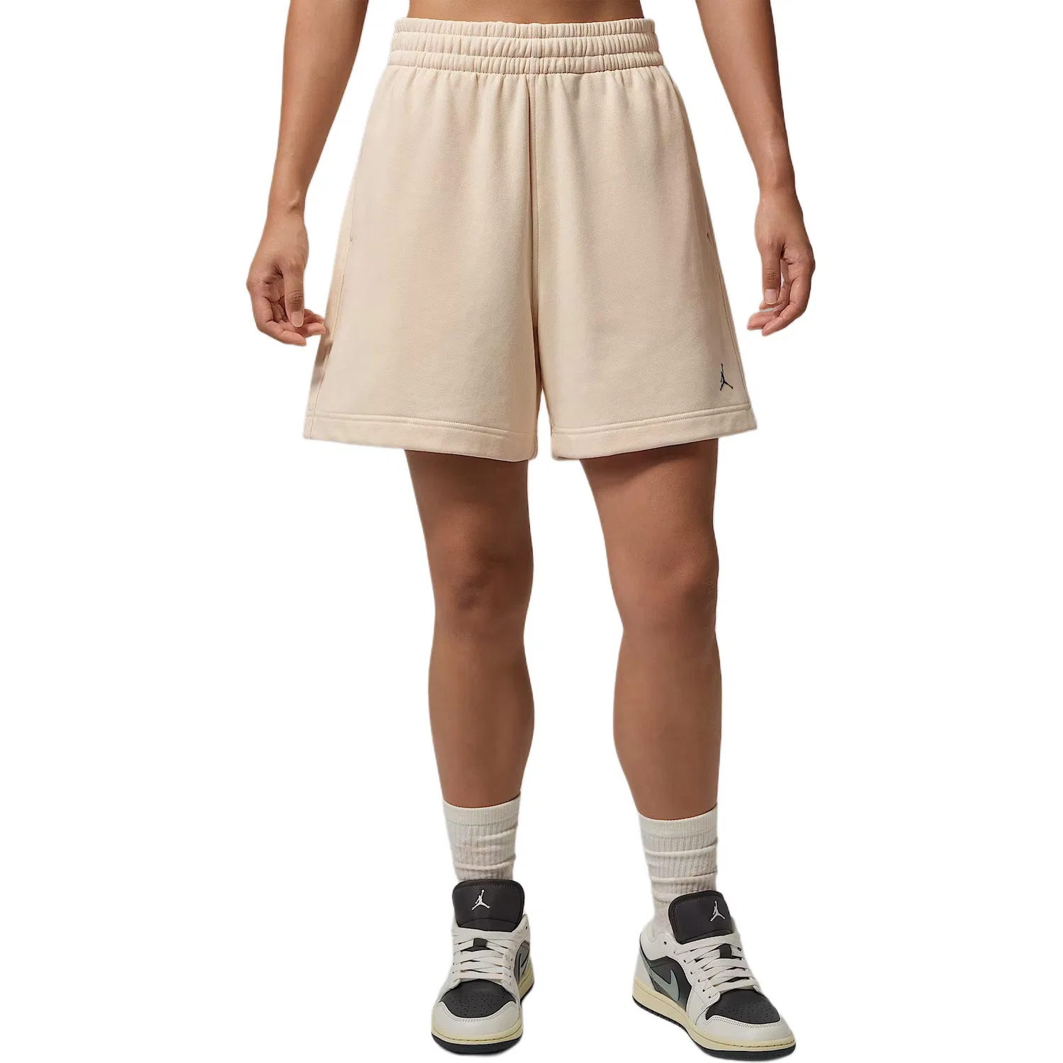 Женские шорты из флиса Jordan Brooklyn Fleece Casual Shorts, Pearl White