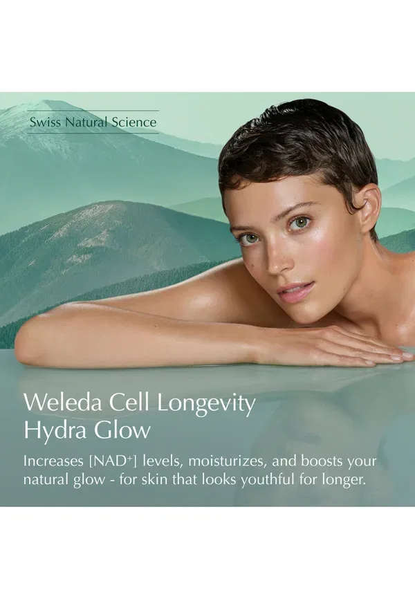 Сыворотка с гиалуроновой кислотой Cell longevity hydra glow bronz. glow drops Weleda 15 мл — фото 3