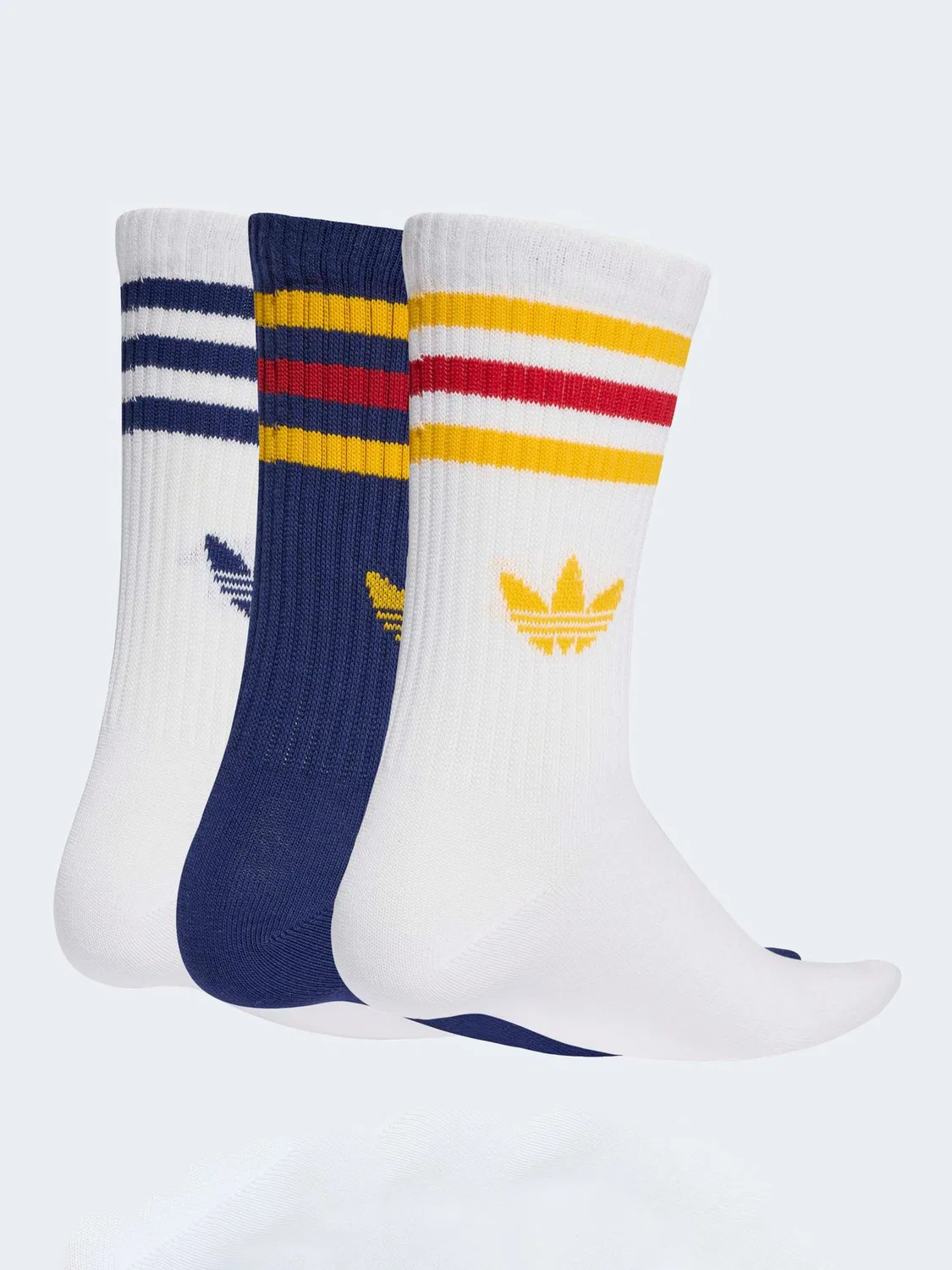 Носки, высокие, adidas Originals 3 пары, синие/желтые — фото 2