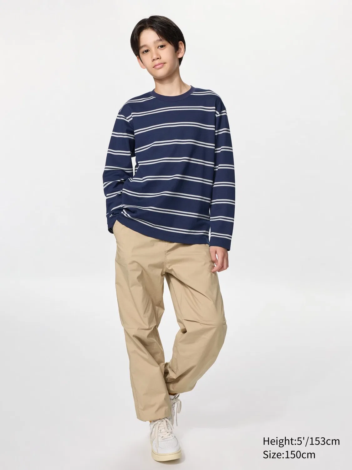 Футболка Uniqlo Airism, детская, полосатая, зеленый — фото 2