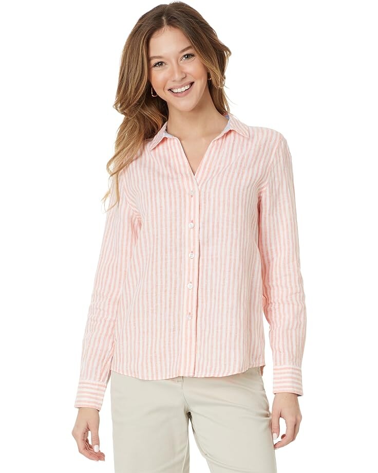 

Рубашка Tommy Bahama Ocean Surf Stripe LS, цвет Passion Peach