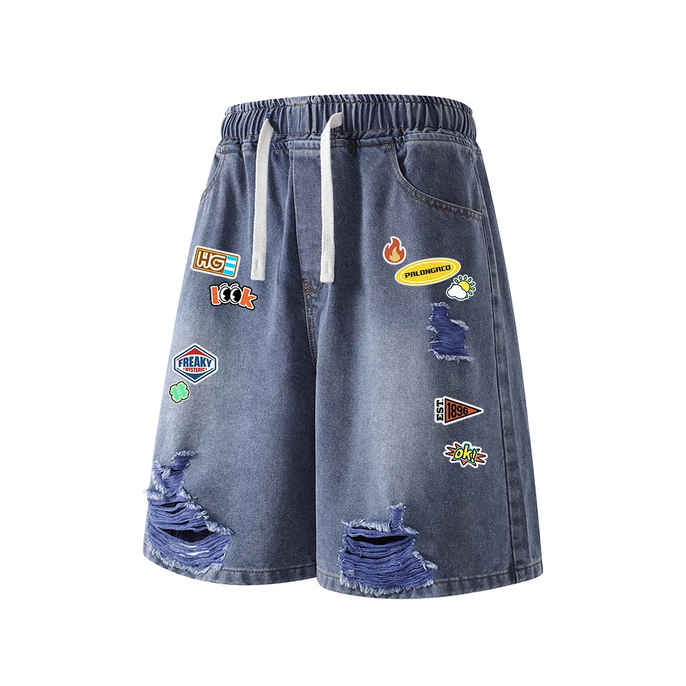 Детские джинсовые шорты прямого кроя Unisex Moderate Straight Fit, PAL ONGACO, Dark Blue