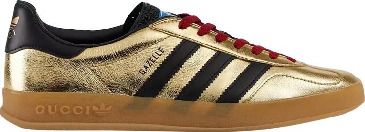 Лимитированные кроссовки Adidas Adidas x Gucci Gazelle 'Metallic Gold', золотой — фото 2