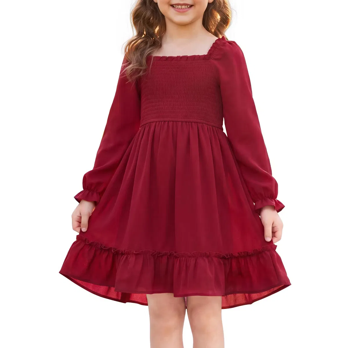 Платье с длинным рукавом INSPIRE CHIC, Burgundy