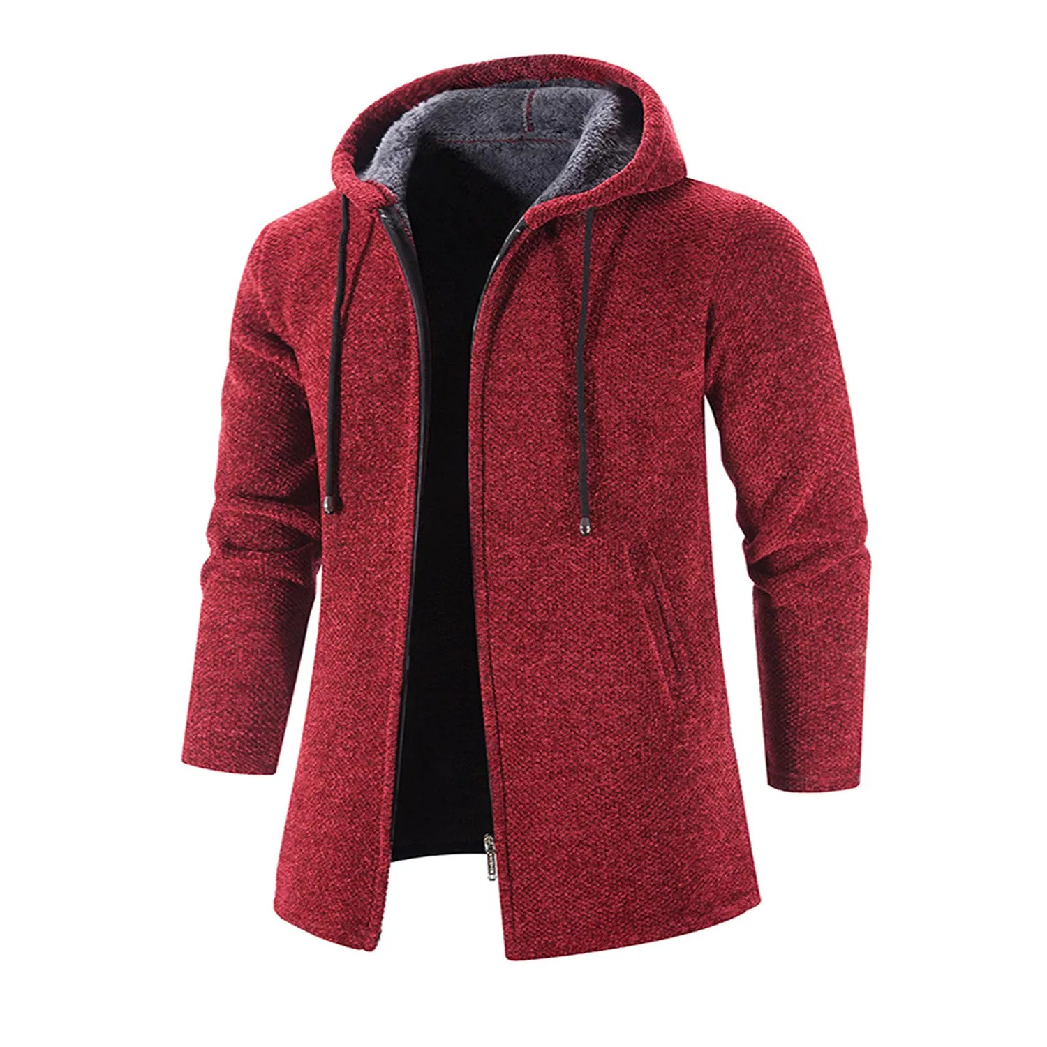 Мужская флисовая куртка с воротником-стойкой Teddy Fleece, Q04-Red