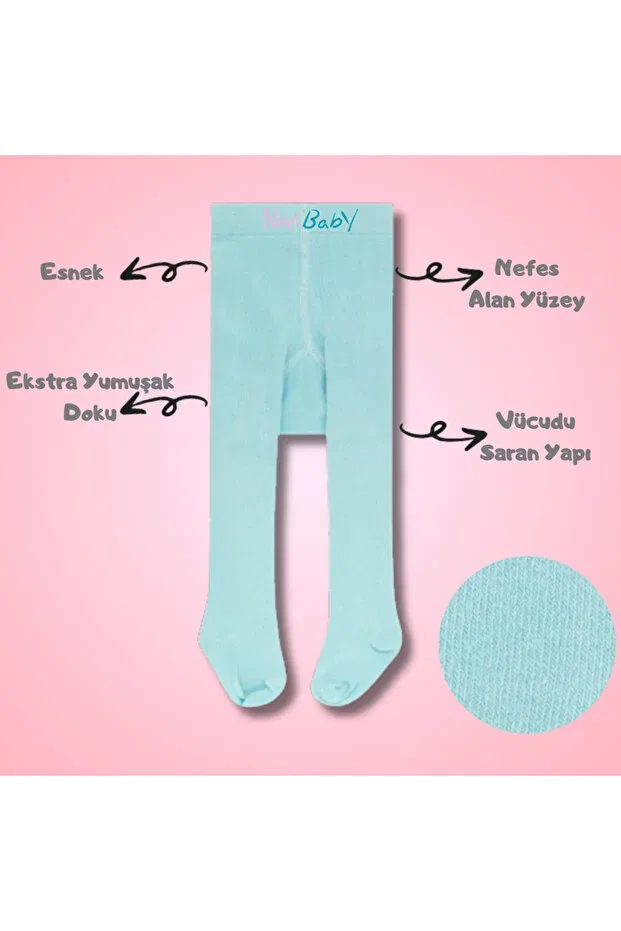 Детский комплект колготок и носков из хлопка и бамбука 3-Piece baby and kids cotton pantyhose & newborn bamboo baby socks set Novibaby, White — фото 4