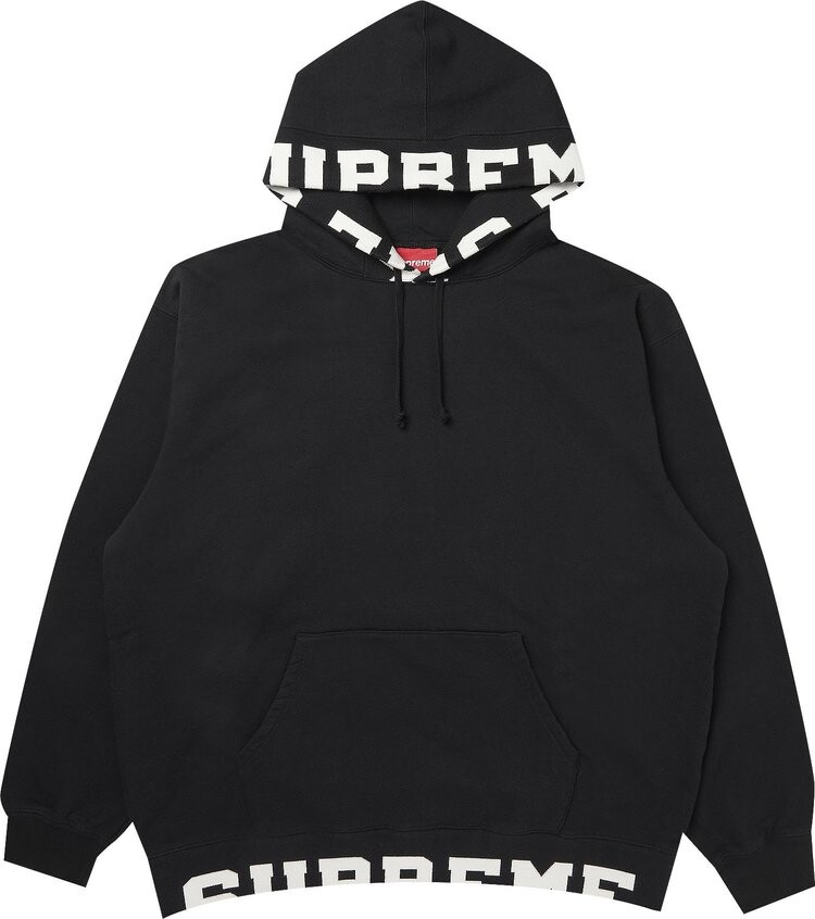 

Толстовка Supreme Cropped Logos Hooded Sweatshirt 'Black', черный
