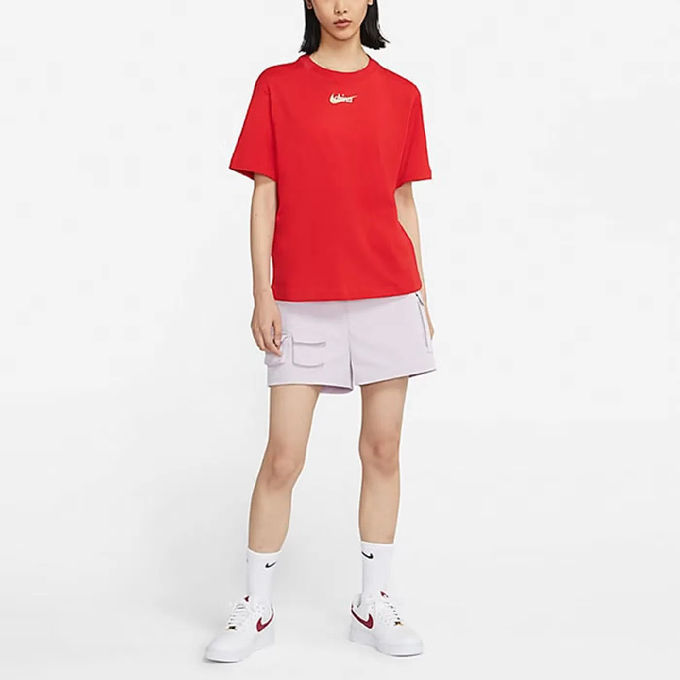 Футболка спортивная с логотипом Nike, красная — фото 3