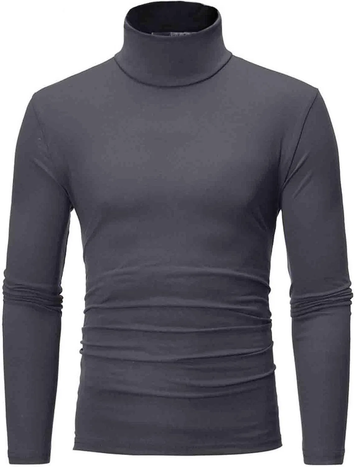 Мужская флисовая футболка с высоким воротником, Dark Gray — фото 2