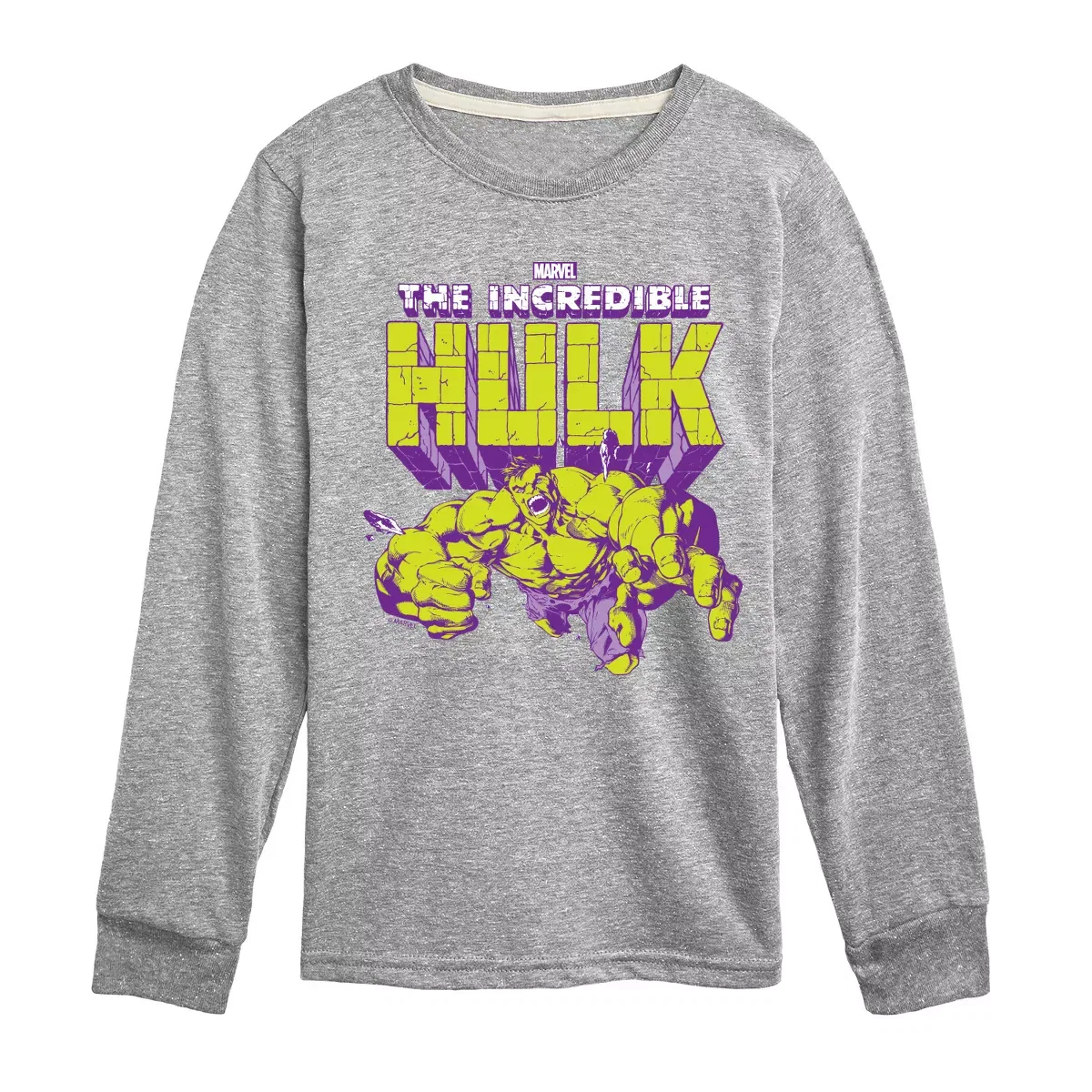 Детская футболка с принтом Hulk Logo Marvel, Athletic Heather