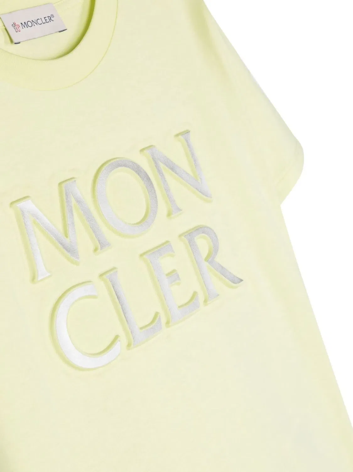 Футболка из хлопка с эмбоссированным логотипом Moncler, зеленый — фото 3