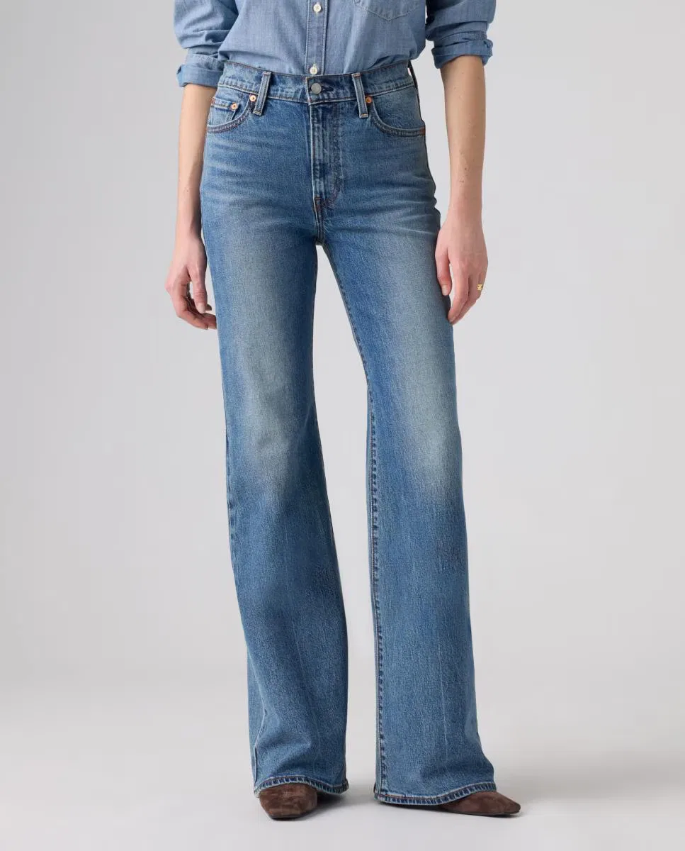 Женский джинсы-клеш, Vaquero Campana Ribcage Flare Tiro Alto, Levi's, синий — фото 3