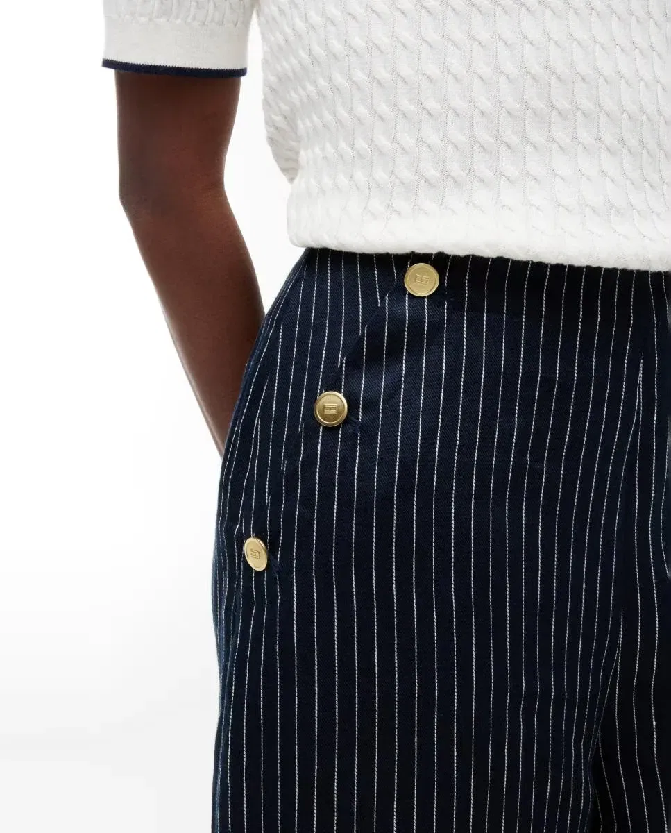 Женские широкие брюки с принтом Tommy Hilfiger, Azul Marino — фото 3