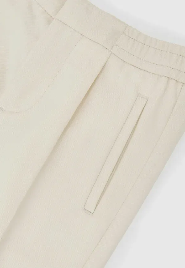 Брюки из полиэстера Brighton slim-fit pleated trouser Reiss, кремовый — фото 3