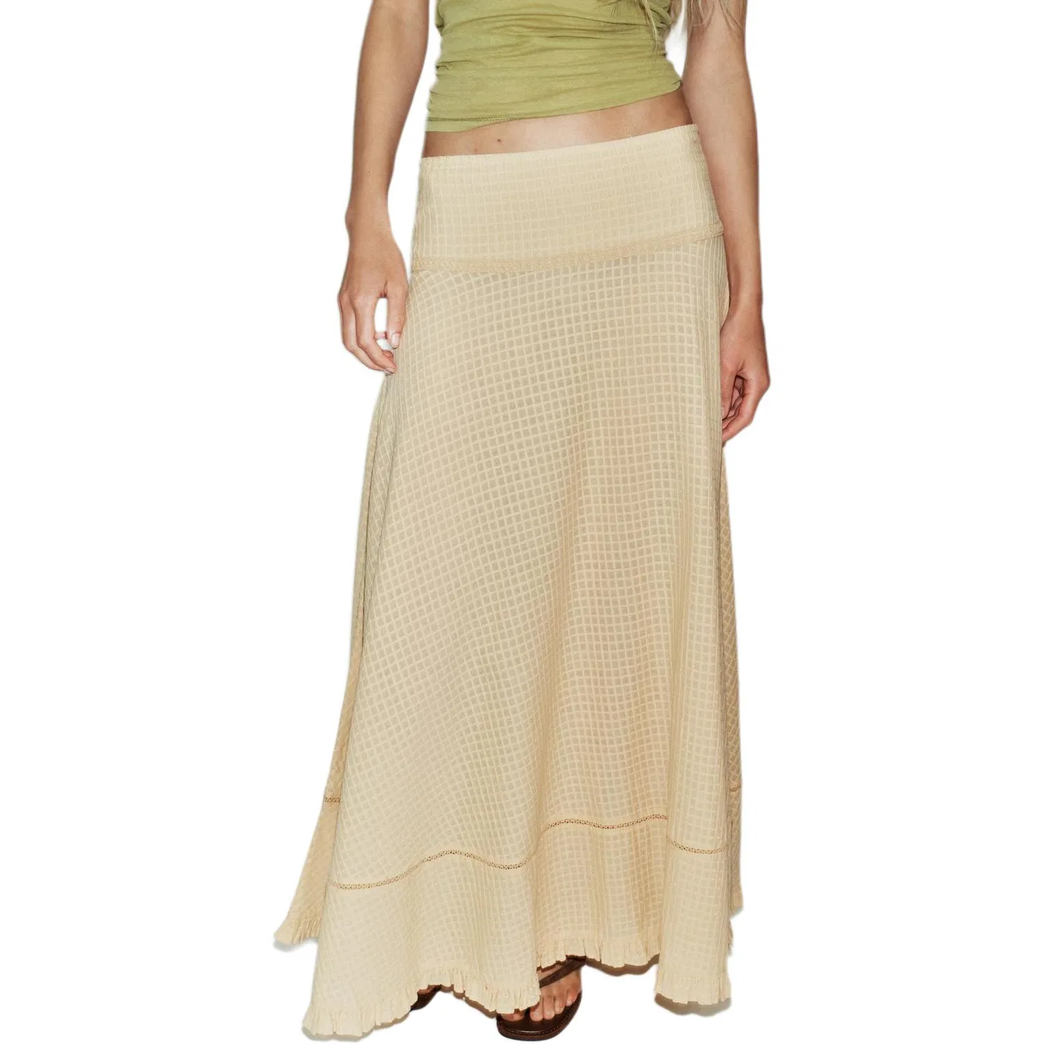 Женская юбка миди Casual Long Skirts Medium Camel ZARA, Medium Camel — фото 4