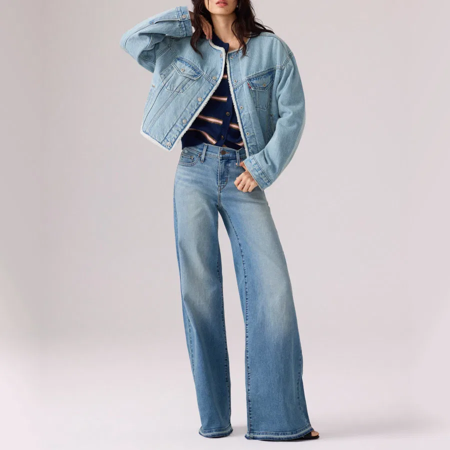 Женские джинсы с широкой штаниной Levis, Light Blue — фото 3