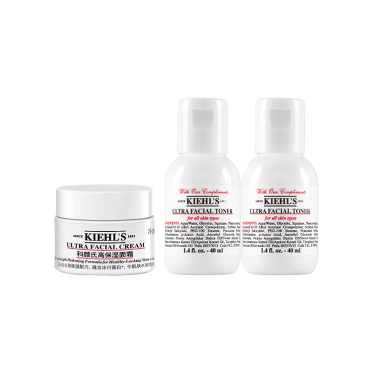 Набор для ухода за кожей с увлажняющим кремом и тонером Kiehl's, 14 мл + 40 мл × 2