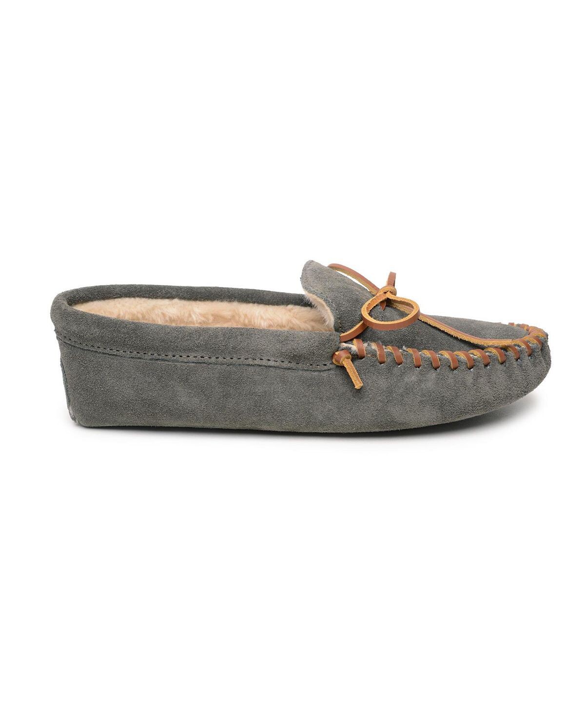 Мужские тапочки с мягкой подошвой на ворсовой подкладке Minnetonka, серый — фото 3