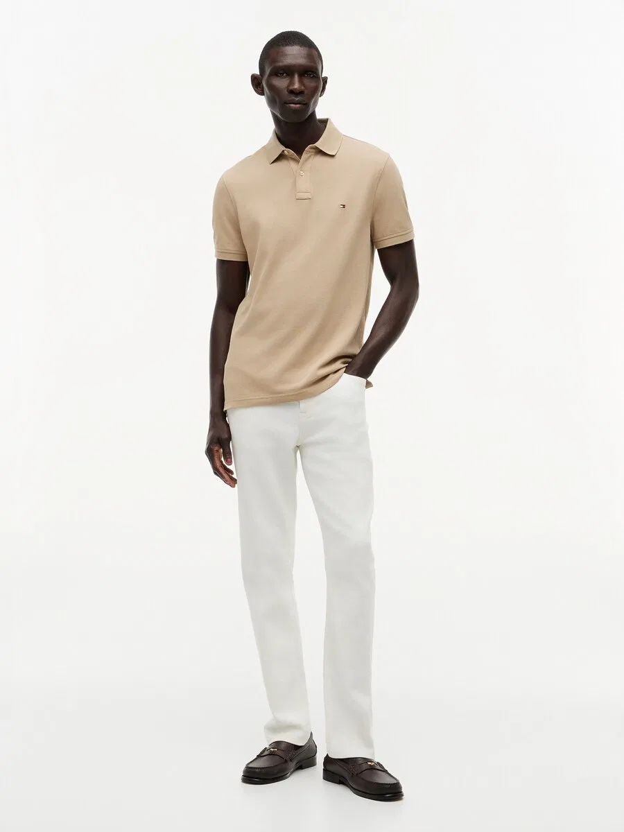 Рубашка TOMMY HILFIGER '1985 Regular Fit' бежевого цвета — фото 4