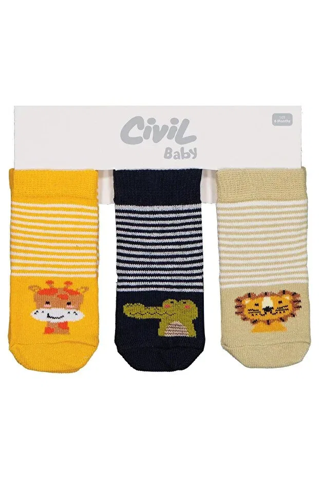 Детский комплект носков для мальчиков с принтом Animal Civil Baby, Multicolor