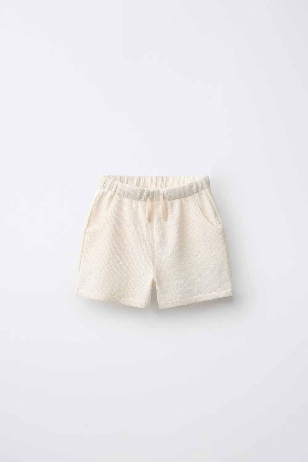 Удобные текстурированные бермудские шорты ZARA, Ecru