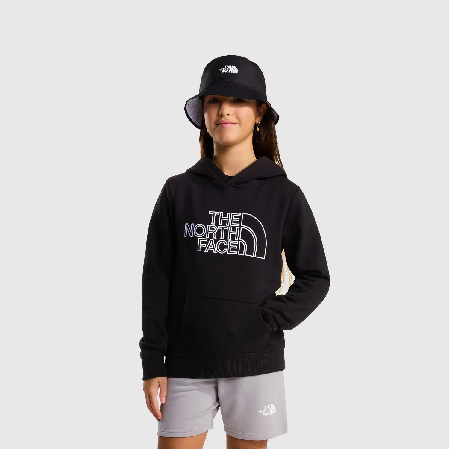 Детская худи с капюшоном хлопковая Drew Peak The North Face, Negro