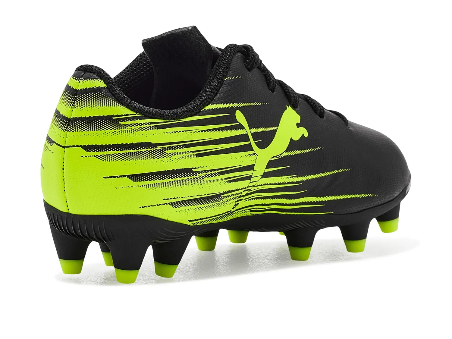 Бутсы Attacanto II Firm, Artificial Ground Soccer Cleats (для малышей, маленьких и больших детей) Puma Kids, Puma Black/Lime Squeeze — фото 4